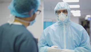 Lebanese healthcare staff at a hospital in Lebanon.