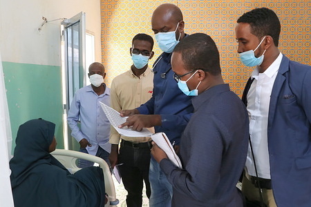An Investigation team including the Disease Surveillance and Laboratory technicians visited Galkacyo General Hospital and other health facilities in Galkacyo. They met the Regional Health Officer, Surveillance Officers, Director General of Galkacyo General Hospital, MSF, and other regional health teams to collect information about the measles outbreak in Galkacyo District, Puntland, Somalia.