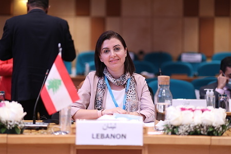 Ms Nadeen Hilal, adviser to Minister of Health Lebanon. The 69th session of the WHO Regional Committee for the Eastern Mediterranean was held from 10 to 13 October 2022 at the WHO regional premises in Cairo, under the theme “Together for a healthier and sustainable tomorrow”. As the decision-making body for the WHO Eastern Mediterranean Region, the Regional Committee provides a unique opportunity to reinforce WHO’s role as the trusted global health authority and to share evidence-based health information on the Region. The Regional Committee brings together high-level health policy-makers, partners, donors and other stakeholders to discuss and review public health issues of common interest to the Member States of the Region, towards the regional vision of "Health For All By All".   - Title of WHO staff and officials reflects their respective position at the time the photo was taken.