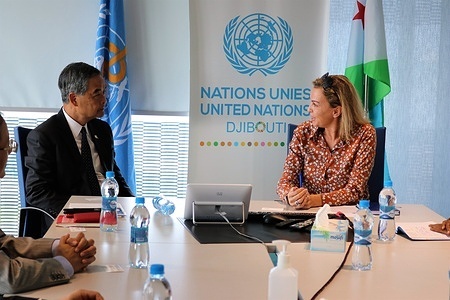 Dr Reinhilde Van De Weerdt, WHO representative in Djibouti, received  the Chinese ambassador in Djibouti Mr HU Bin and the chairman of the Board of Directors of the GX Foundation, H.E.M LEUNG Chung-Ying accompanied by his teams. Discussions focused on the different means of collaboration between WHO Djibouti, the Ministry of Health, and the GX Foundation  The GX Foundation is a Chinese non-profit organization based in Hong Kong that provides considerable health support for countries in the belt and road area. GX foundation draws on its international experience to build programmes to promote health, well-being and sustainable livelihoods.