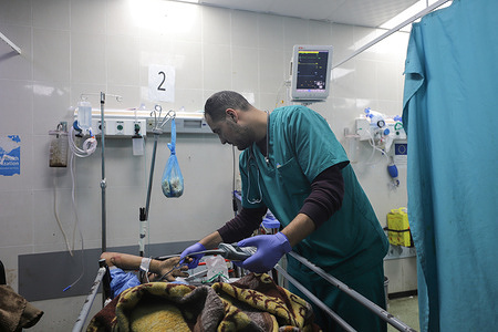 Critically injured patients transferred from Al Ahli Hospital in northern Gaza to Al Nasser Hospital in the south as part of the UN mission. On 9 December 2023, a WHO team, in collaboration with the Palestine Red Crescent Society (PRCS) and the United Nations Office for the Coordination of Humanitarian Affairs (OCHA), and with support from the United Nations Department of Safety and Security (UNDSS), completed a high-risk mission to Al-Ahli Hospital in Gaza City to deliver medical supplies, assess the situation in the hospital, and transfer critically injured patients.  