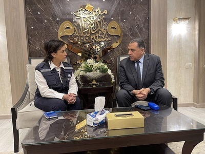 A delegation from the World Health Organization, led by WHO Regional Director for the Eastern Mediterranean, Dr Hanan Balkhy, visited Arish city in north Sinai. Dr Balkhy with Major General Osama El-Ghandoor, Deputy Governor North Sinai while visiting Al-Arish.      - Title of WHO staff and officials reflects their respective position at the time the photo was taken.